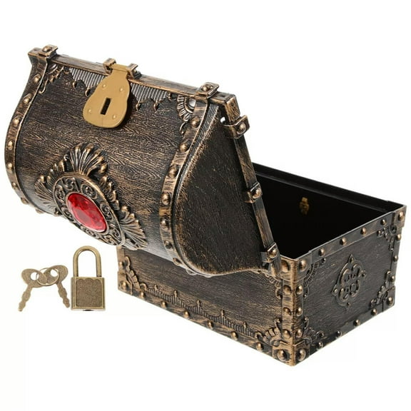 HOOUN Decorative Treasure Chest Vintage Treasure Box Pirate Chest Small Storage Box