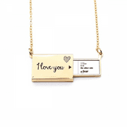 Inspirational Quote About Fear By George Addair Letter Envelope Necklace Pendant Jewelry