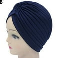 thumbnail image 2 of zobvuyeg Solid Color Clean Plain Twist Stretchy Hair Turban Cap Band Chemo Bandana Hijab Pleated Indian Cap, 2 of 7