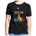 thumbnail image 4 of Toddler Girl's 2024 Paris Graphic Tees Short Sleeved Round Neck Summer T-Shirt, 4 of 4