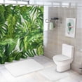 thumbnail image 7 of Orinice Bathroom Shower Curtain Watercolor Painting Coconut Banana Palm Leaf Green Leave Seamless Pattern Polyester Fabric 60x72 inches Waterproof Bath Curtain Set with Hooks 69x72, 7 of 7