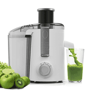 350W Centrifugal Juicer Machine, 2.5-inch Wide Feed Chute, 3-Speed Control Juice Extractor, Compact Kitchen Juicer, White