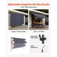 thumbnail image 5 of VEVOR Manual Retractable Awning, 138" Outdoor Retractable Patio Awning Sunshade Shelter, Height Adjustable Patio Door Window Canopy with Manual Crank Handle for Backyard, Garden, Balcony, Dark Gray, 5 of 9