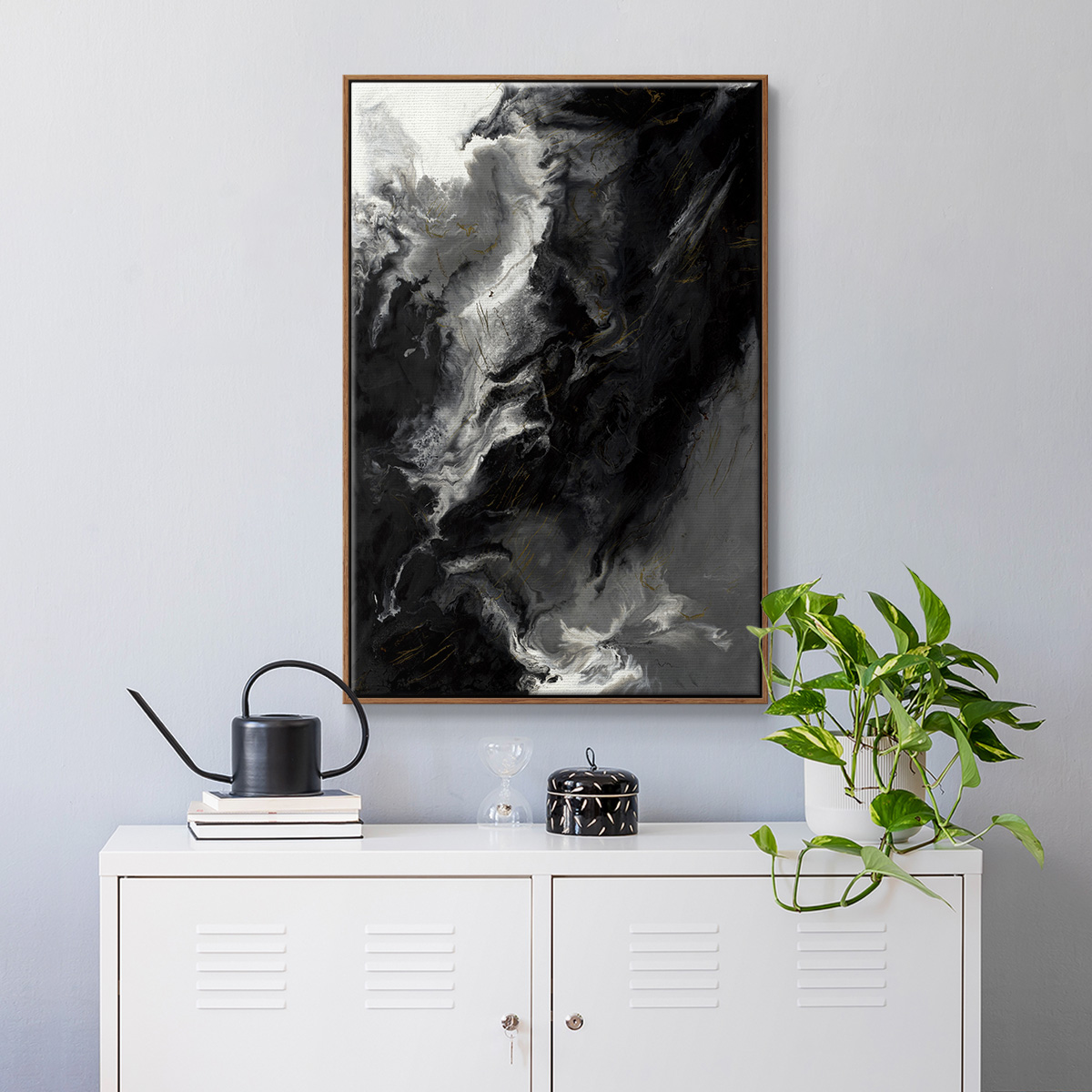 Changes Framed Premium Gallery Wrapped Canvas - Ready to Hang - 25 x 37 - Walnut Floating Frame
