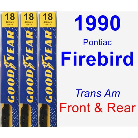 1990 Pontiac Firebird Formula - 1990 Pontiac Firebird (Trans Am) Wiper Blade Set/Kit (Front & Rear) (3 Blades) - Premium