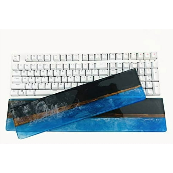 Handmade Artisan Wood Resin Keyboard Wrist Rest Pad Palm Protection for 87/104/108 Keys Mechanical Keyboard (44 cm (104/108 Keys))