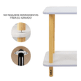 thumbnail image 3 of Mesa Centro Minimalista Madera Lateral Doble Repisa 40cm Lab.G, Blanco, 3 of 5