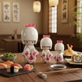 thumbnail image 6 of Jiibva 3Pc White Kimono Wooden Dolls Decorative Figurine Traditional Asian Geisha Statue for Home Wedding, 6 of 7