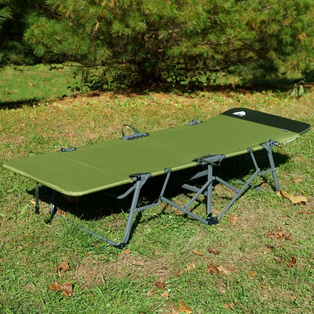 2 pack) Ozark Trail Adjustable Camping Cot with Quick-Fold Design
