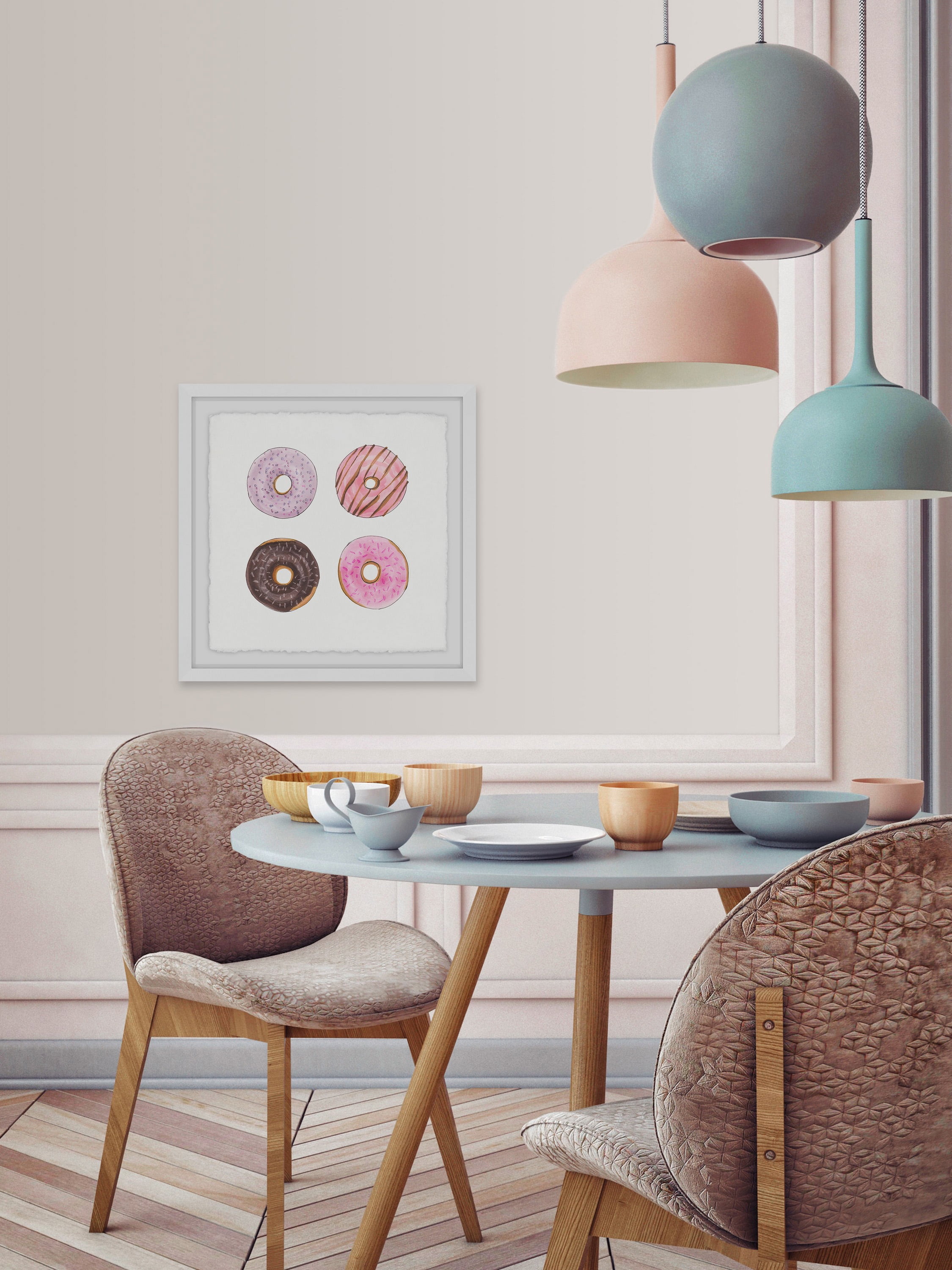 Donut Break Framed Painting Print