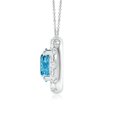 thumbnail image 5 of ANGARA Lab Grown Blue Diamond Necklace with Halo for Women in 14K White Gold (Size-5.1mm| Clarity-VS) | April Birthstone, Anniversary, Jewelry Gift for Women | Lab-Grown Blue Diamond Necklace, 5 of 6