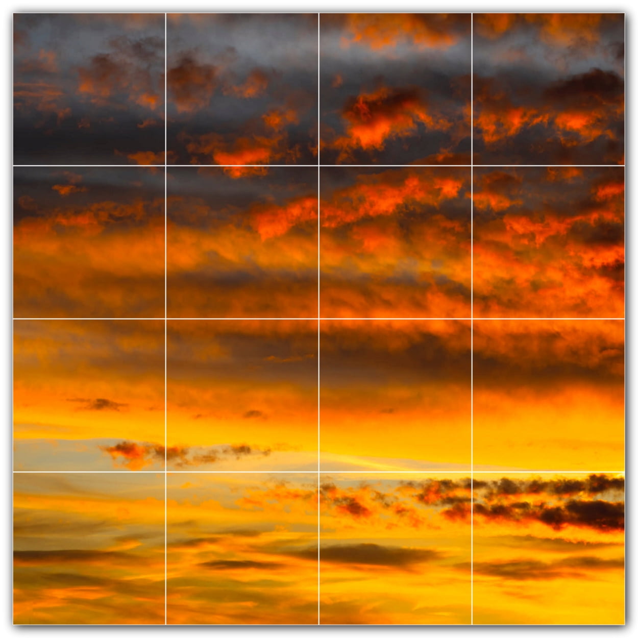 Sunset Ceramic Tile Wall Mural WAL50099344S. 17"W x