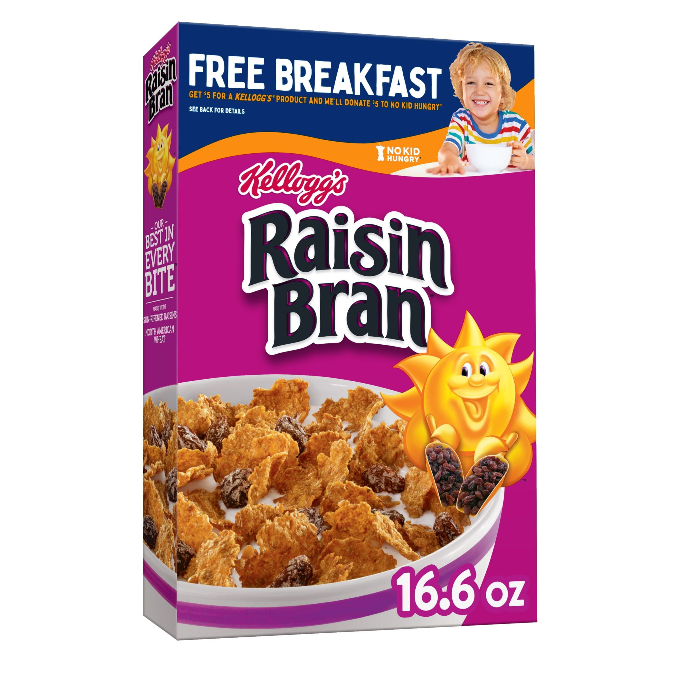 Kellogg's Raisin Bran Original Cold Breakfast Cereal, 16.6 oz