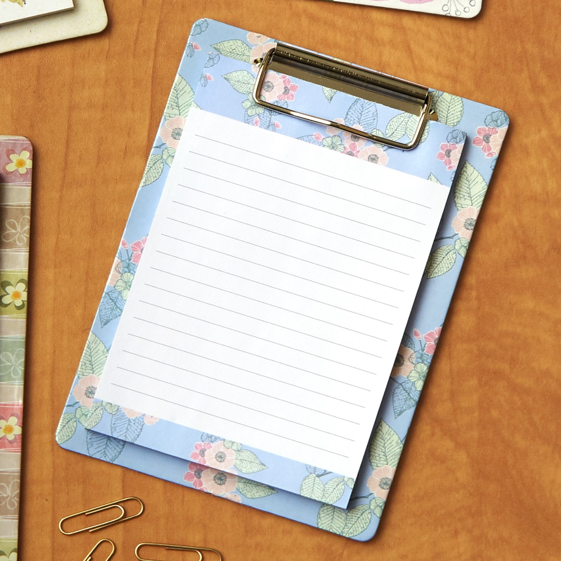 Magnetic Clipboards with Attached Notepads - Butterfly - Set of 4