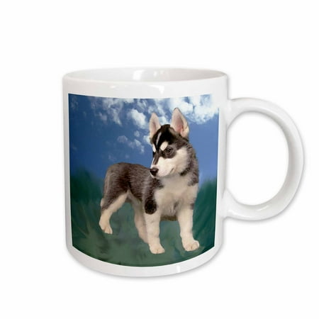 

3dRose Siberian Husky Puppy Ceramic Mug 11-ounce