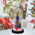 thumbnail image 4 of Byujiro Small Christmas Tree with Lights Mini Christmas Tree Glass Cover LED Color Light Decoration Ornament Christmas Desktop Decoration Ornament Portable Holiday Tree Christmas Decorations, 4 of 6