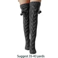 thumbnail image 5 of TINYSOME Women Winter Chunky Cable Knit Thigh High Socks Cute Plush Ball Bowknot Over Knee for Extra Long Stockings Boot Cover Solid Color Leg Warmers, 5 of 13