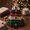 thumbnail image 5 of DIY Sewing Kit for Layered Fabric Christmas Tree Ornament, Vintage Quilt‑Style Handmade Hanging Decoration, Beginner Friendly Holiday Craft Gift for Home Xmas Tree Decor, 8 Inch, 5 of 7