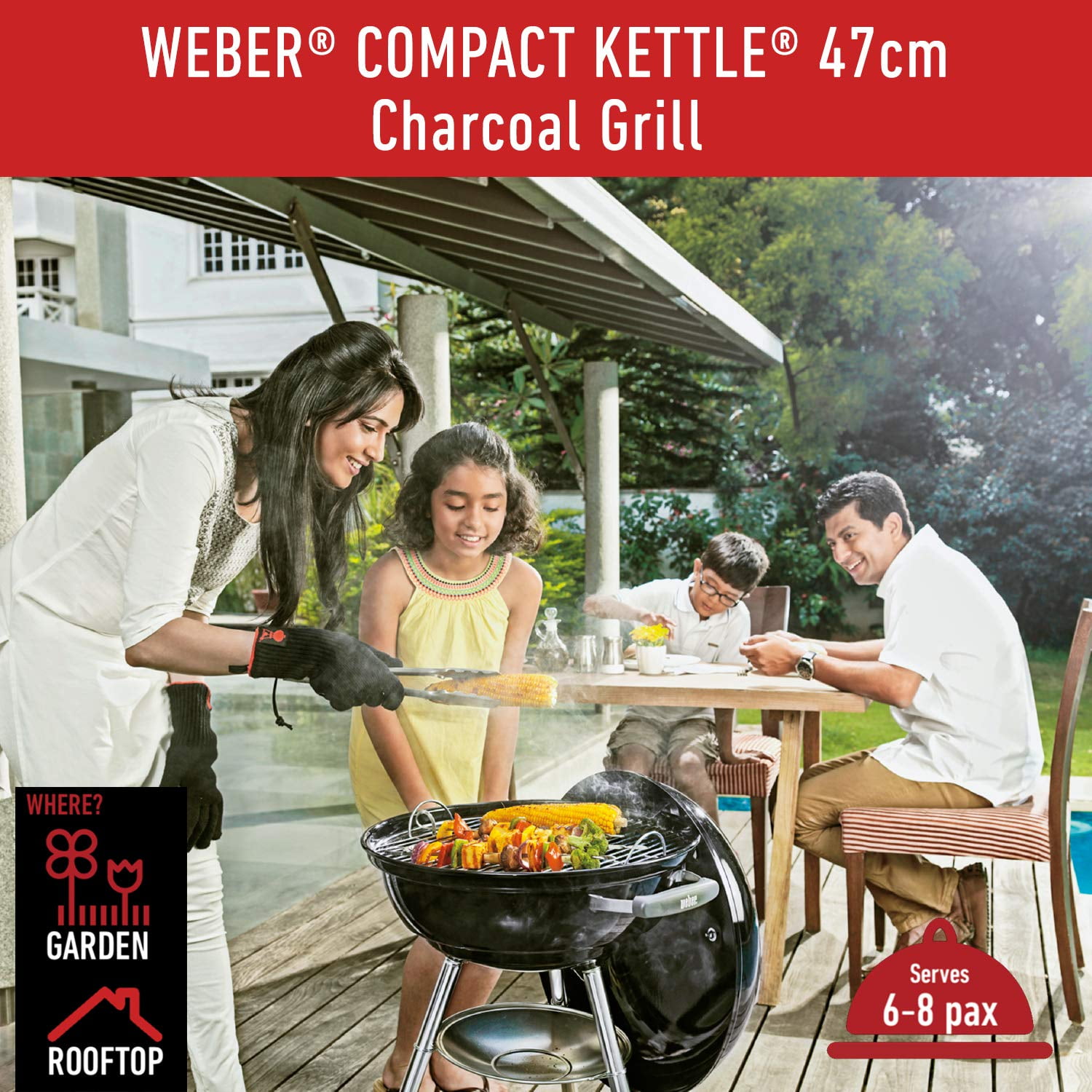 Weber Compact 47cm Charcoal BBQ Black (1221004) - BBQ World