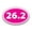 26.2 Inverted pink, variant on Magnet Me Up 26.2 Marathon Black Oval Magnet Decal, 4x6 In, Vinyl Automotive Magnet