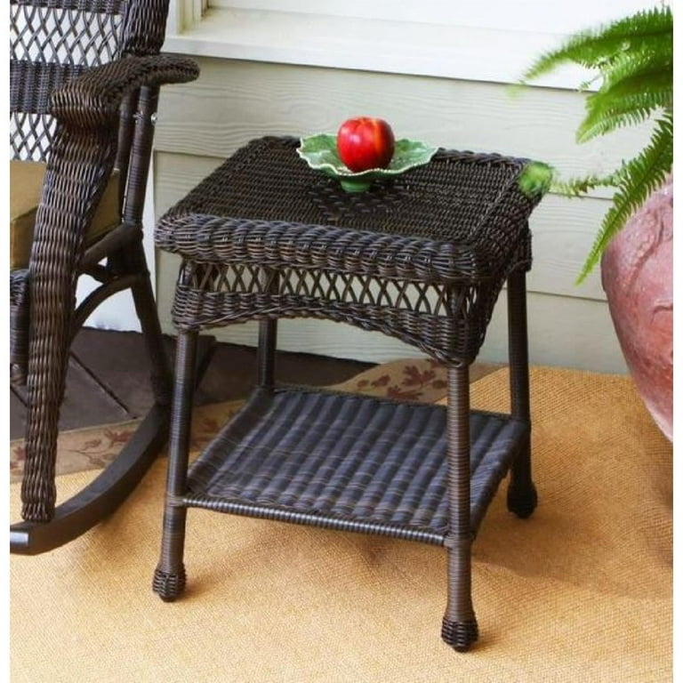 Tortuga Outdoor Portside Side Table, All-Weather Wicker, Aluminum