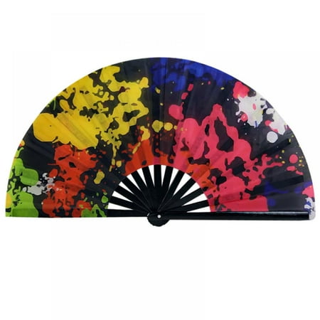 

Chinese Hand fan Carnival Festival Hand Fan Large Folding Fan Kungfu Silk Bamboo Bone Fan Party Supplies