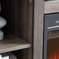 thumbnail image 3 of 60" TV Stand for 65" TVs, Wood Media Console with 18" Electric Fireplace Insert, Farmhouse Console Table with Doors,Ajustable Shelves, for Living Room, 3 of 9