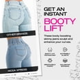 thumbnail image 2 of Moda Xpress Women's Juniors Butt Lift 3 Button Spandex Waist Jogger Jeans Light Wash 10160X, 2 of 9
