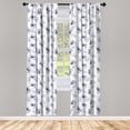 thumbnail image 3 of Ambesonne Poppy Flower Curtains, Old Flower Composition, Pair of 28"x63", Purple Grey White, 3 of 5