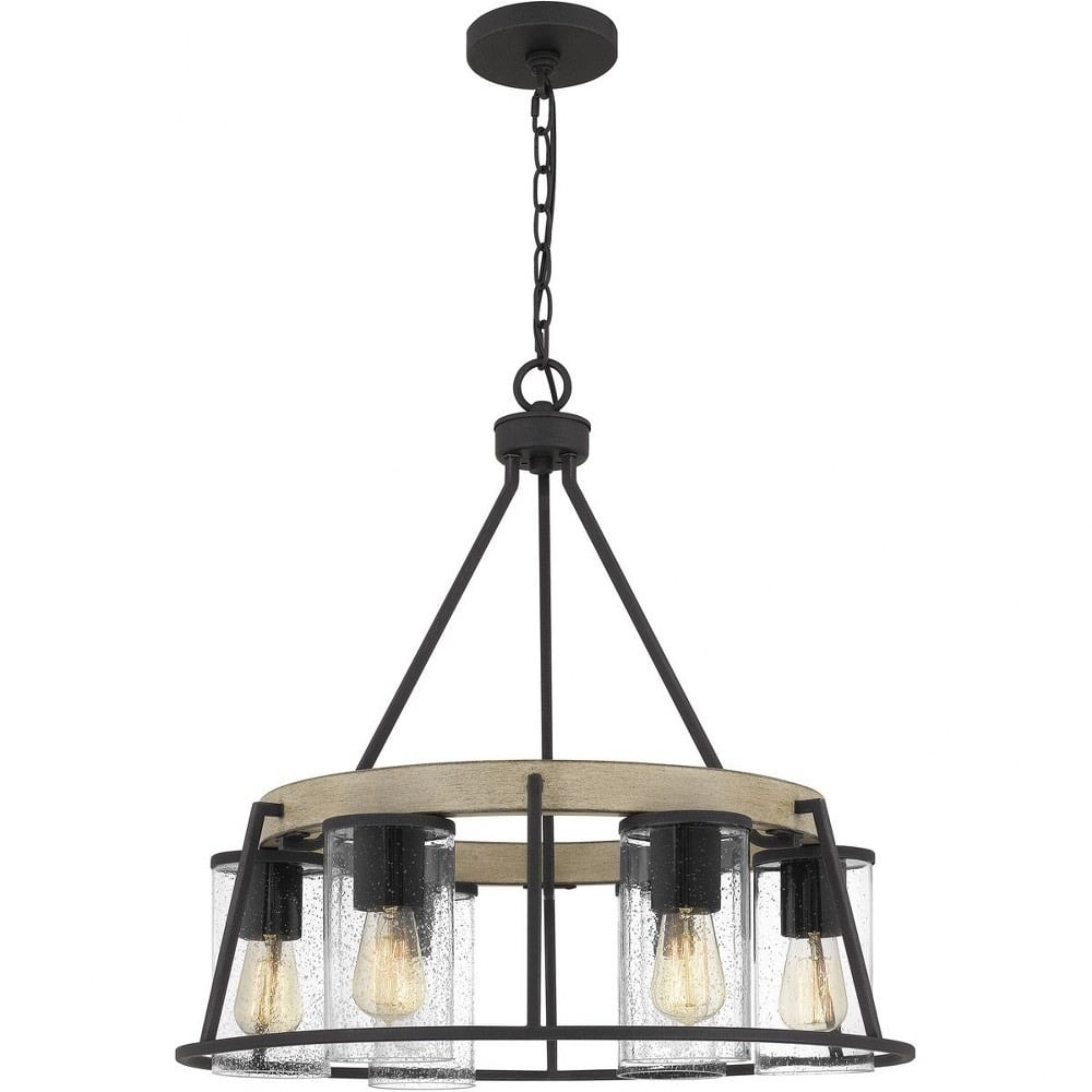 Rustic Faux Wood Beam Wrapped Hanging Multi Pendant Light with 8 E26 Bulb Sockets 480W Painted Finish Chandelier Rustic Faux Wood Beam Wrapped Hanging Multi Pendant Light with 8 E26 Bulb Sockets 480W Painted Finish Chandelier