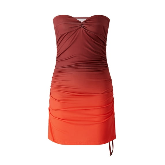 Qmyliery Women Wrap-Chest Dress, Sleeveless Plaid / Solid Color Party Casual Wrapped Summer Midi,S/M/L/XL