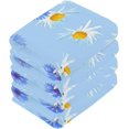 BESTKITTY Art Daisy Washcloths Towels, Highly Absorbent and Soft Cotton