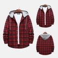 thumbnail image 1 of Chaqueta de franela polar Augper para hombre, informal, con cremallera y capucha, con dos bolsillos sueltos y gruesos., 1 of 8