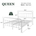 thumbnail image 2 of Amolife Queen Size Metal Platform Bed Frame with Vintage Headboard & 12.4" Under-Bed Storage, White, 2 of 7