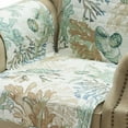 thumbnail image 2 of Saltoro Sherpi Polyester Arm Chair Protector with Coral Print, Jade Green and White, 2 of 3