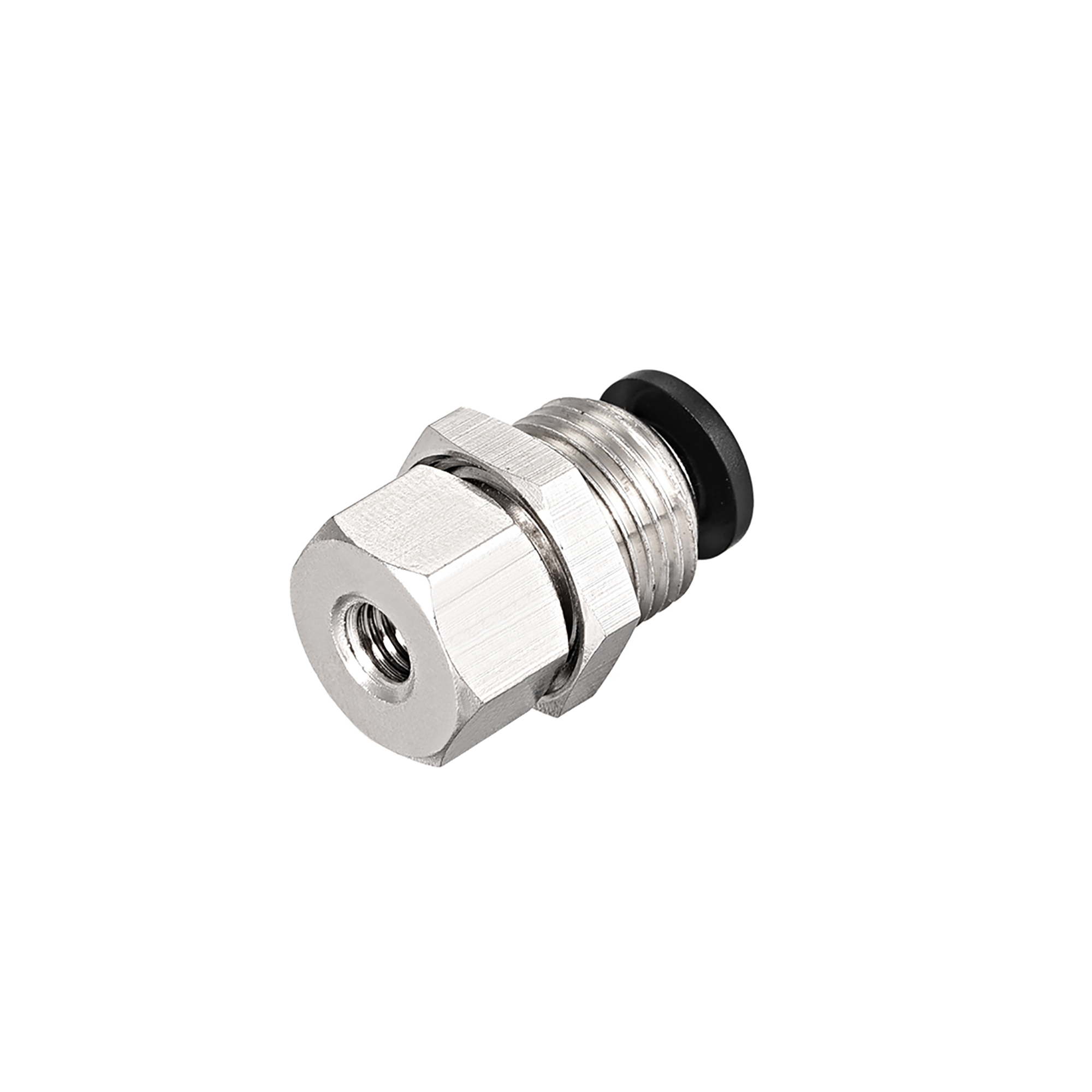 4mm Tube to M5 Push Lock Fittings, Bulkhead Union Brass Nickel Plating