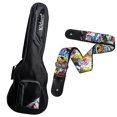 thumbnail image 1 of PAQUETE Estuche para Texana o Jumbo Funda para guitarra Gig bag, guitar case para trasporte y protección, color negro bordes grises + Tahali strap correa guitarra Kidam  NUEVA YORK, 1 of 5
