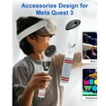 thumbnail image 4 of VR Game Handle Accessories for Meta Quest 3 / Oculus Quest 2 Controllers Extensions, Dual Handles Extension Grips for VR Game Beat Saber Golf Club Baseball & Gorilla Tag White, 4 of 9