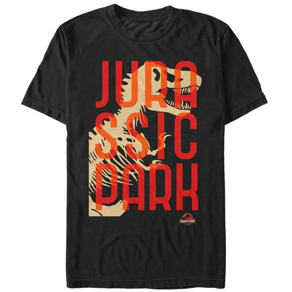 Men's Jurassic Park T. Rex Text Graphic Tee Black 2X Large