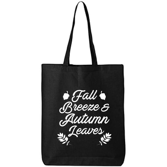 Fall Breeze & Autumn Leaves Cotton Canvas Tote Bag
