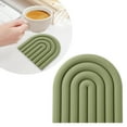 thumbnail image 1 of Placemat 2 Silicone Insulation Mat for Kitchen Heat Resistance Morandi Rainbow Coffee Style Thick Pot Pad Durable Non-, 1 of 5