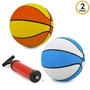 Srenta 7" Assorted Colors Mini Basketballs | Variety Colors Indoor Outdoor Game Balls | Perfect for Beginners | Pack of 2 Assorted Colors