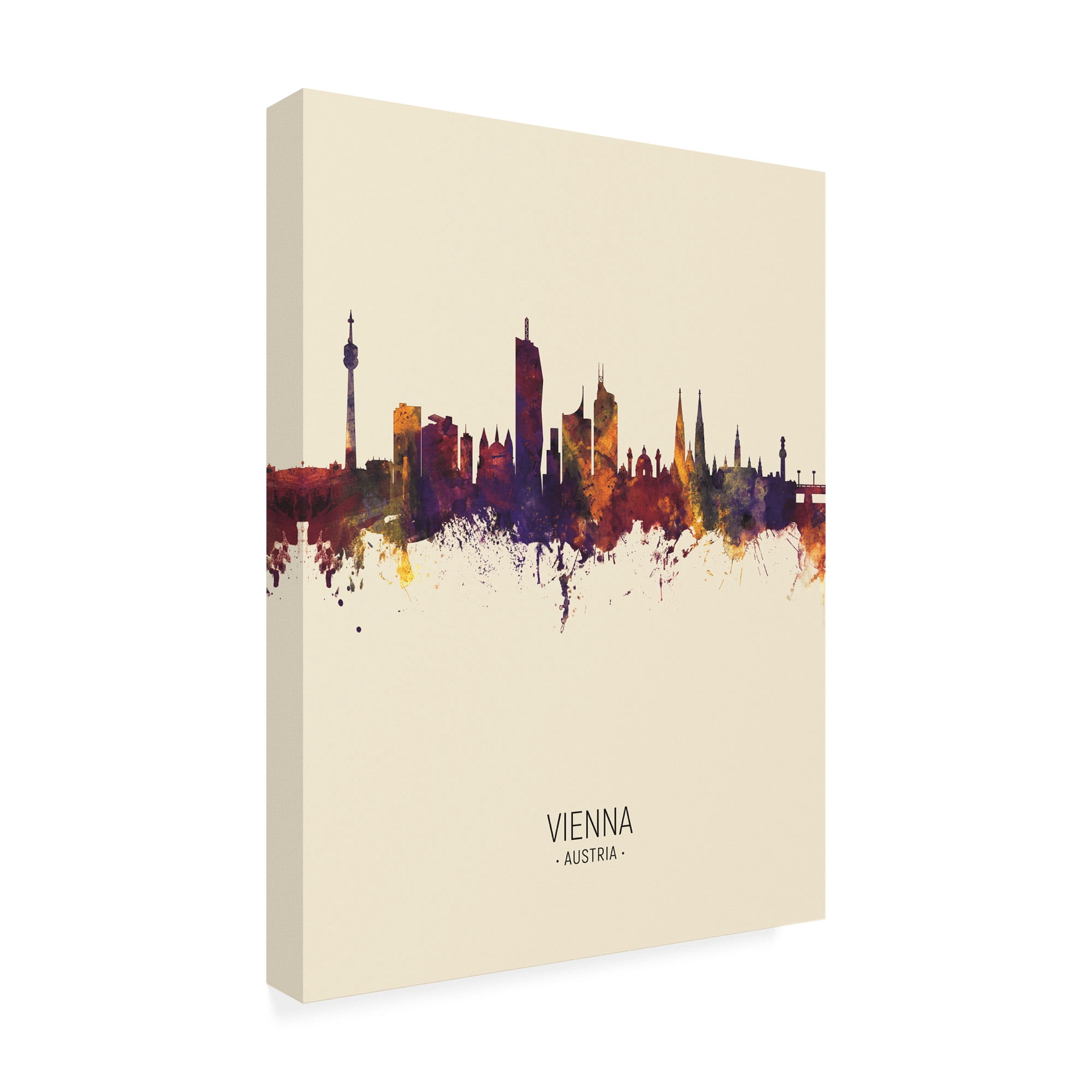 Trademark Fine Art 'Vienna Austria Skyline Portrait III' Canvas Art by Michael Tompsett