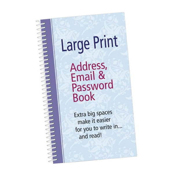 Large print address email and password book walmart walmart