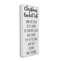 Stupell Indtries Rtic Christmas Bucket List Sign Winter Holiday Goals Canvas Wall Art Design by Daphne Polselli, 10" x 24"