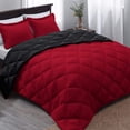 thumbnail image 1 of Set de edredón Basic Beyond Queen, reversible, rojo y negro, 1 of 6