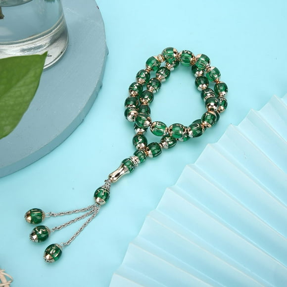 Fourniture religieuse en mousseline, chapelet musulman finition soignée surface lisse pour bureau pour le culte musulman pour les musulmans(vert)