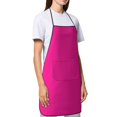 thumbnail image 4 of Pofeuu Darkmagenta Print Aprons with Pockets, Cute Aprons for Kitchen, Cooking, Server, Barber, Chef Apron, 4 of 7