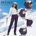 thumbnail image 2 of YUCOLEN Women's Waterproof Fleece Lined Snow Ski Pants Winter Warm Softshell Insulated Outdoor Hiking Pants Dark Purple M, 2 of 6