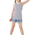 thumbnail image 6 of CPNG Girls and Boys Tank Tops Solid Color Sports Dance Basic Sleeveless Racerback Tank Tops Children's Athletic Dance Tops(Grey,11-12 Years), 6 of 9